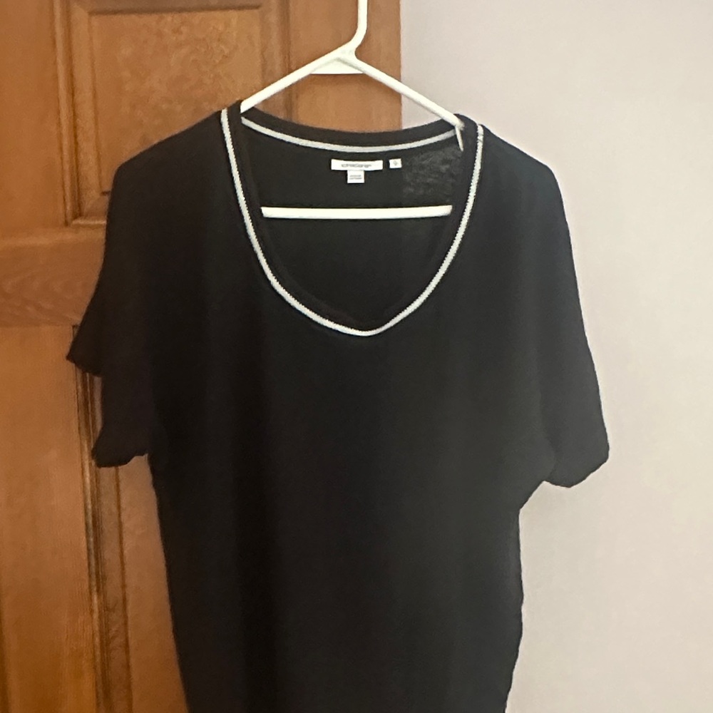 Chico's Black Tee with Silver Accents